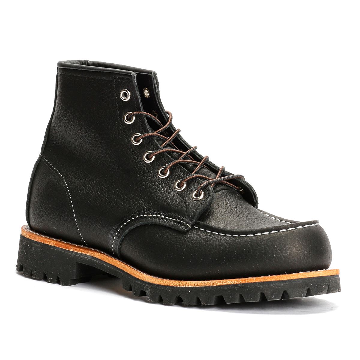 Red Wing 2949 Roughneck 6" Moc Toe Bottes Noires En Cuir Pour Hommes