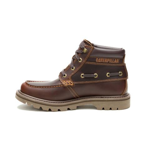 Caterpillar Colorado Boat Mid Bottes En Cuir Pour Hommes Marron