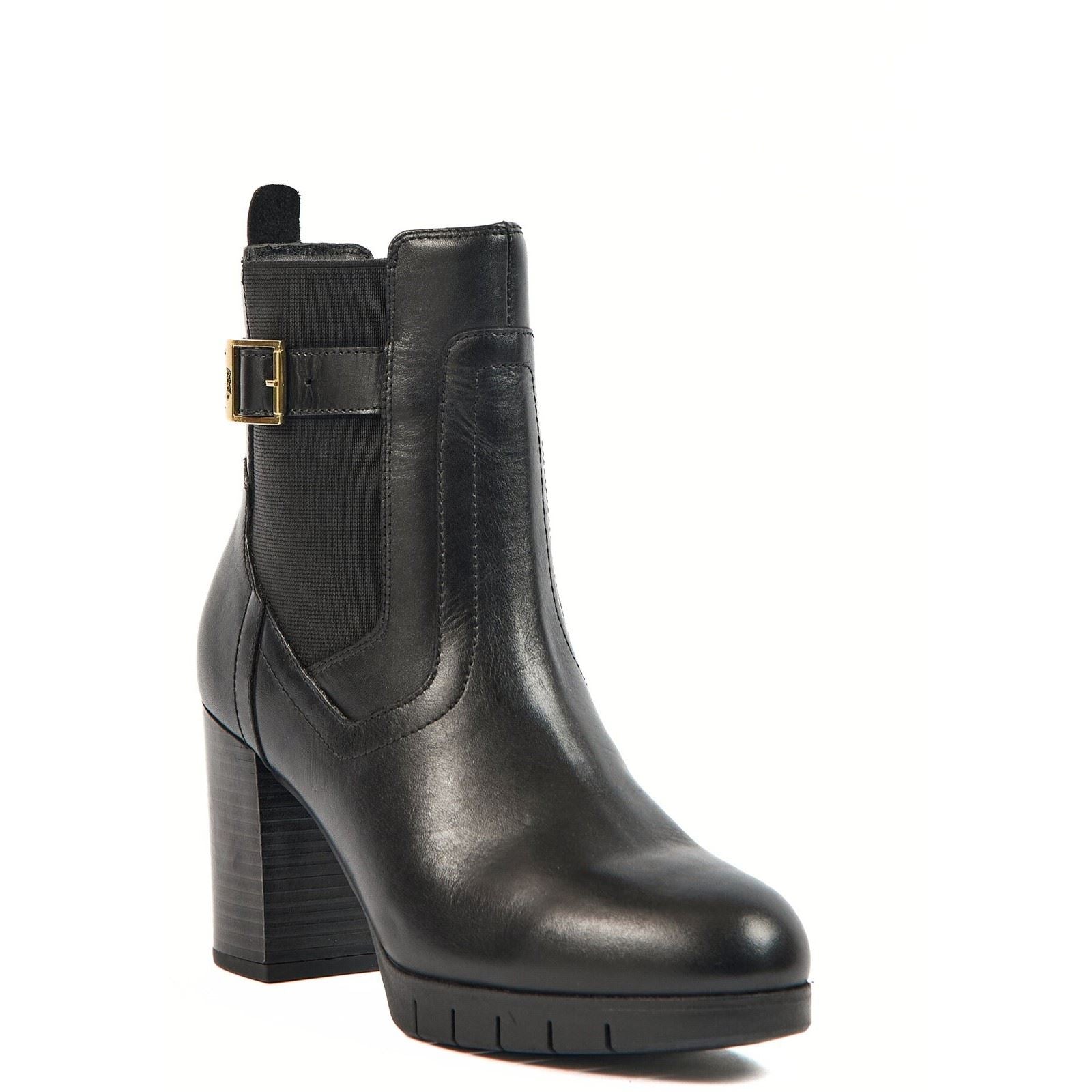 Pod Nala Bottes Noires Pour Femmes En Cuir/Textile