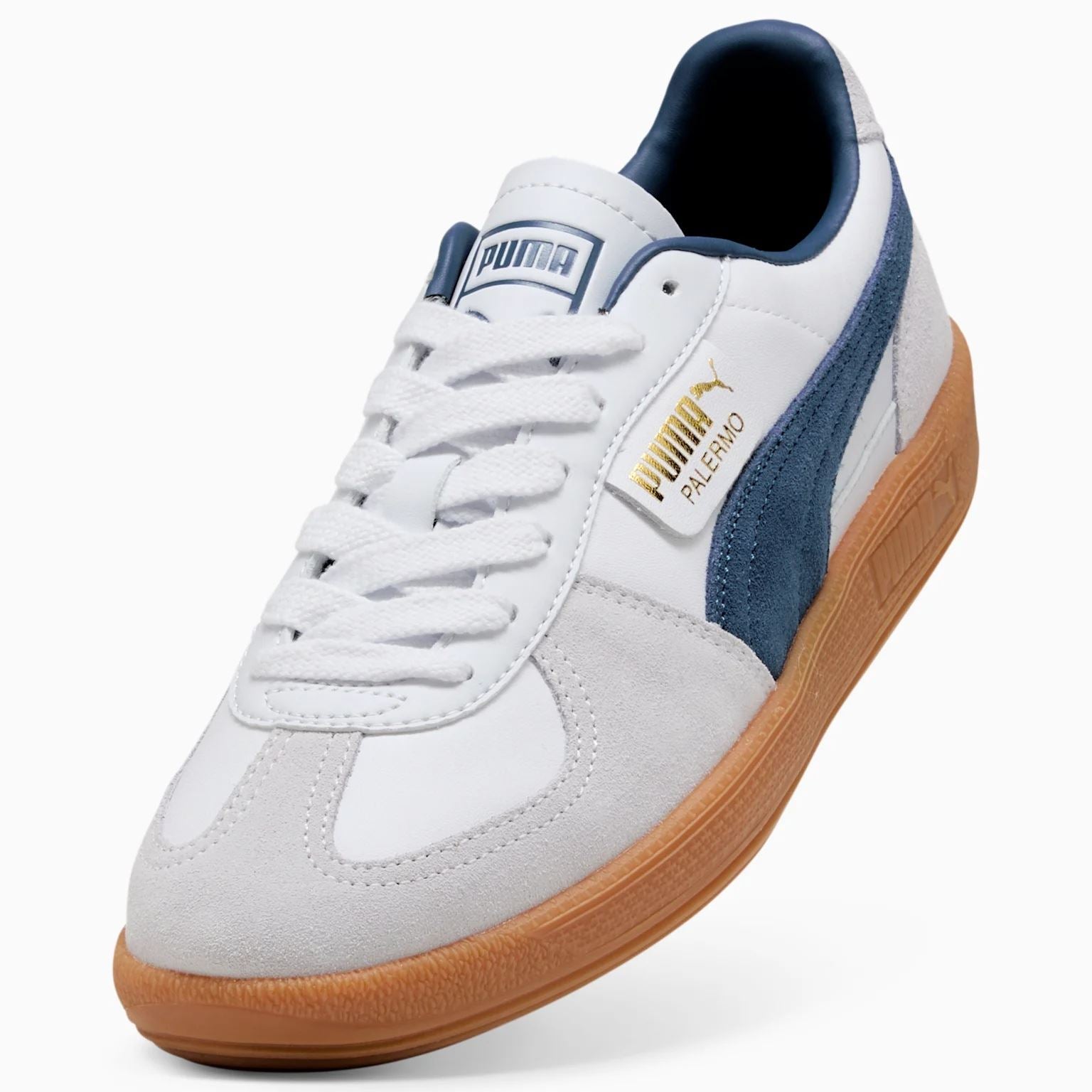 Puma Palermo Baskets Blanches En Cuir Pour Hommes