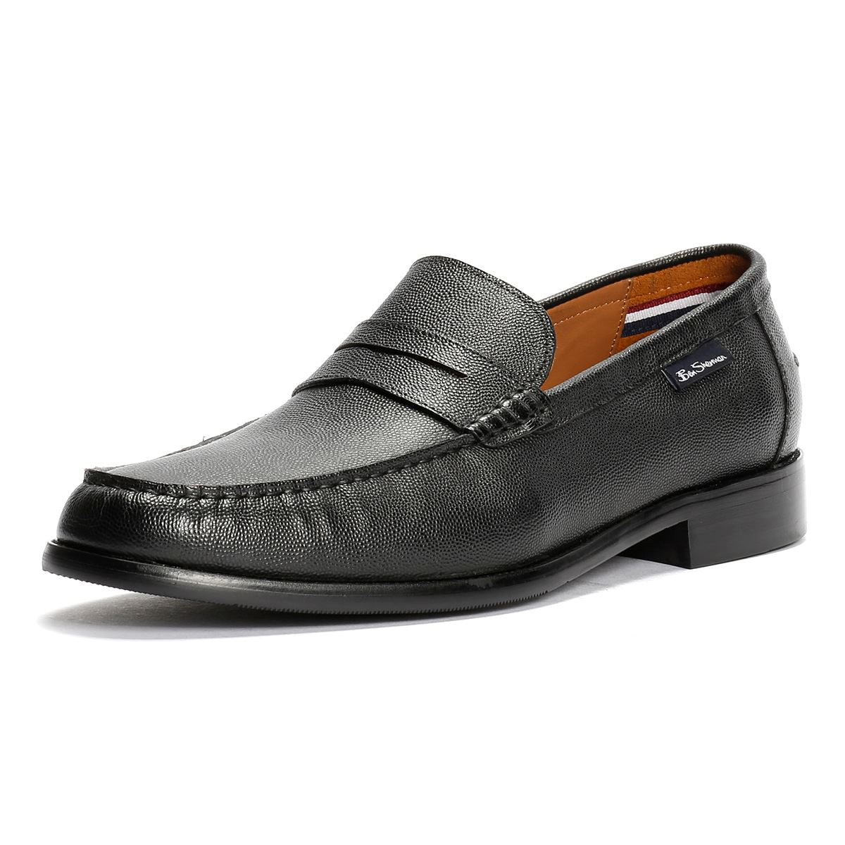 Ben Sherman Hester Mocassins Noirs En Cuir Pour Hommes