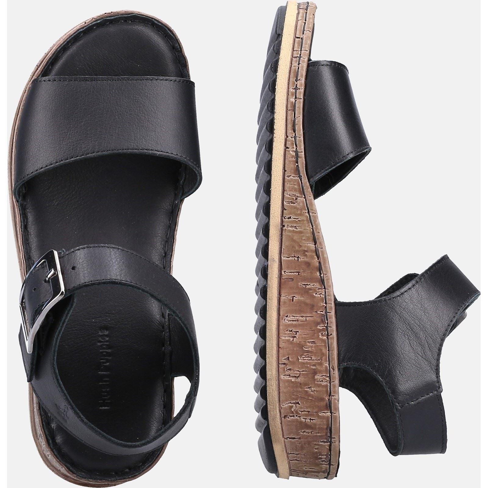 Hush Puppies Ellie Sandales Noires Pour Femmes En Cuir