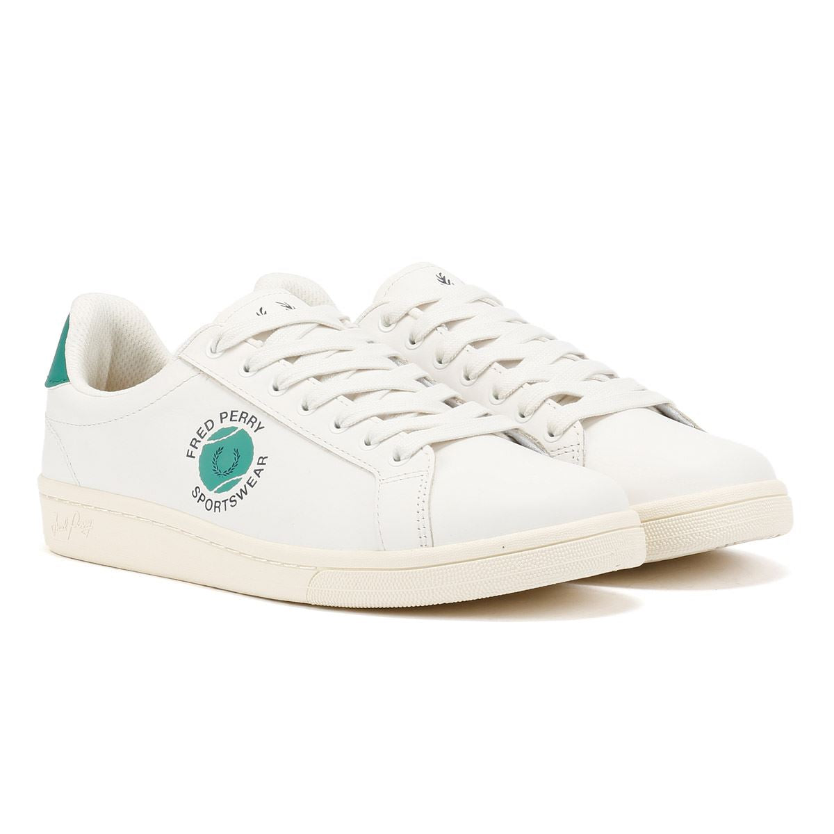 Fred Perry Tennis Cupsole Baskets Blanches En Cuir Pour Hommes