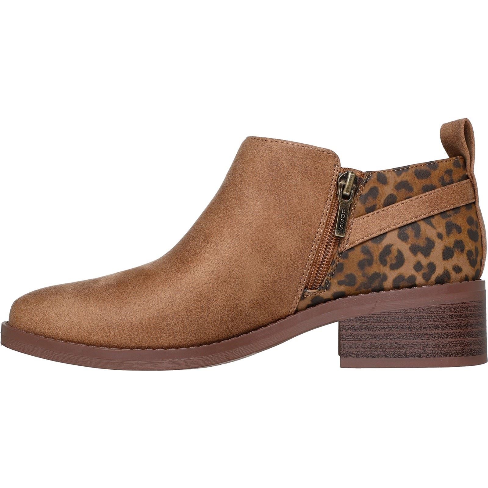 Skechers BOBS Wander Luxe Bottes Chelsea À Talons En Châtaignier Pour Femmes
