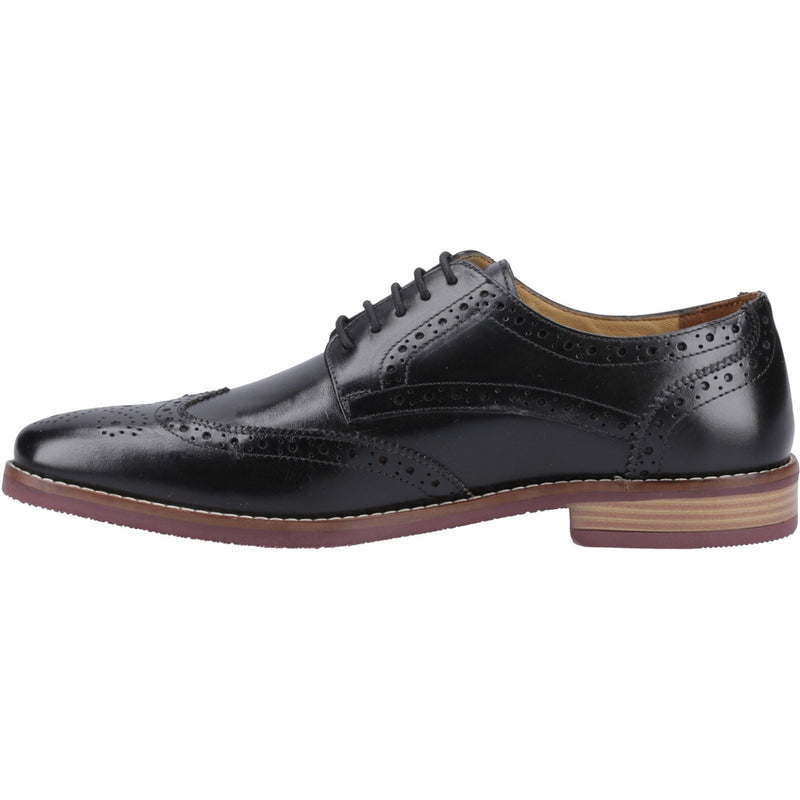 Hush Puppies Mack Chaussures Richelieu Noires En Cuir Pour Hommes