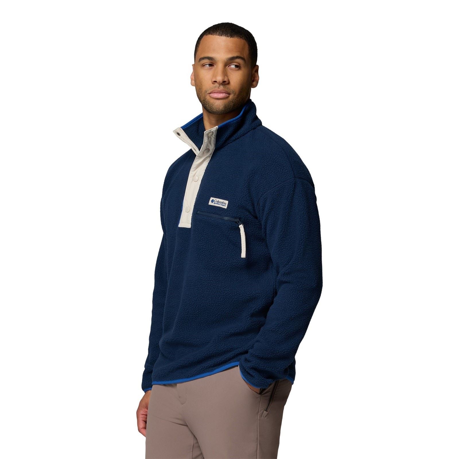Columbia Helvetia II Half Snap Veste En Polaire Bleue Pour Homme