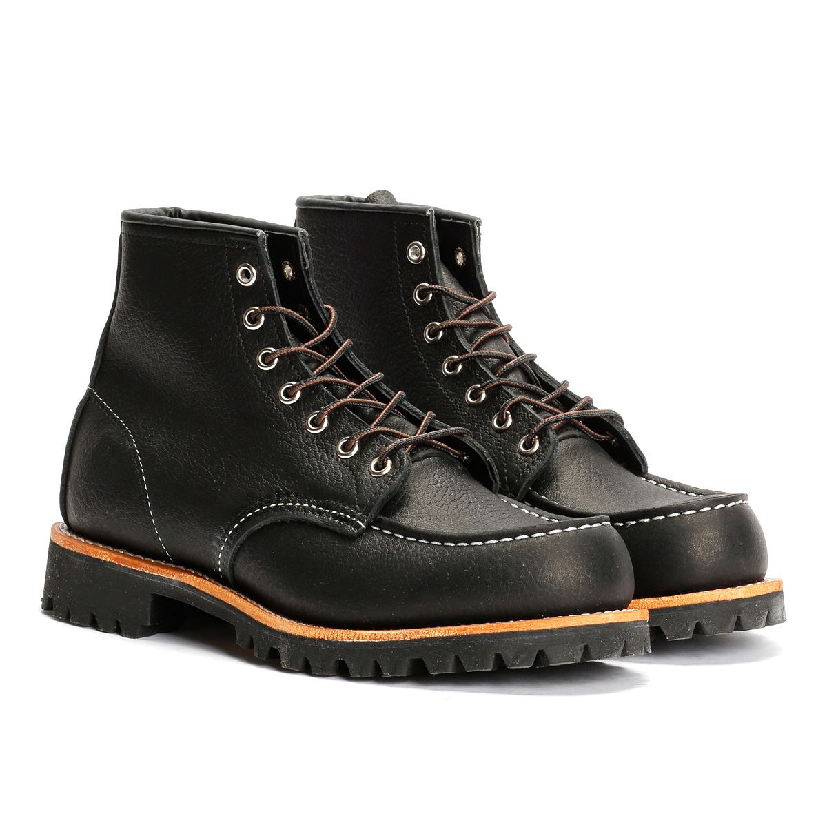 Red Wing 2949 Roughneck 6" Moc Toe Bottes Noires En Cuir Pour Hommes