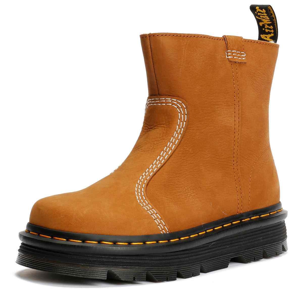 Dr. Martens Zebzag Rigger Bottes Brunes En Nubuck Pour Femmes
