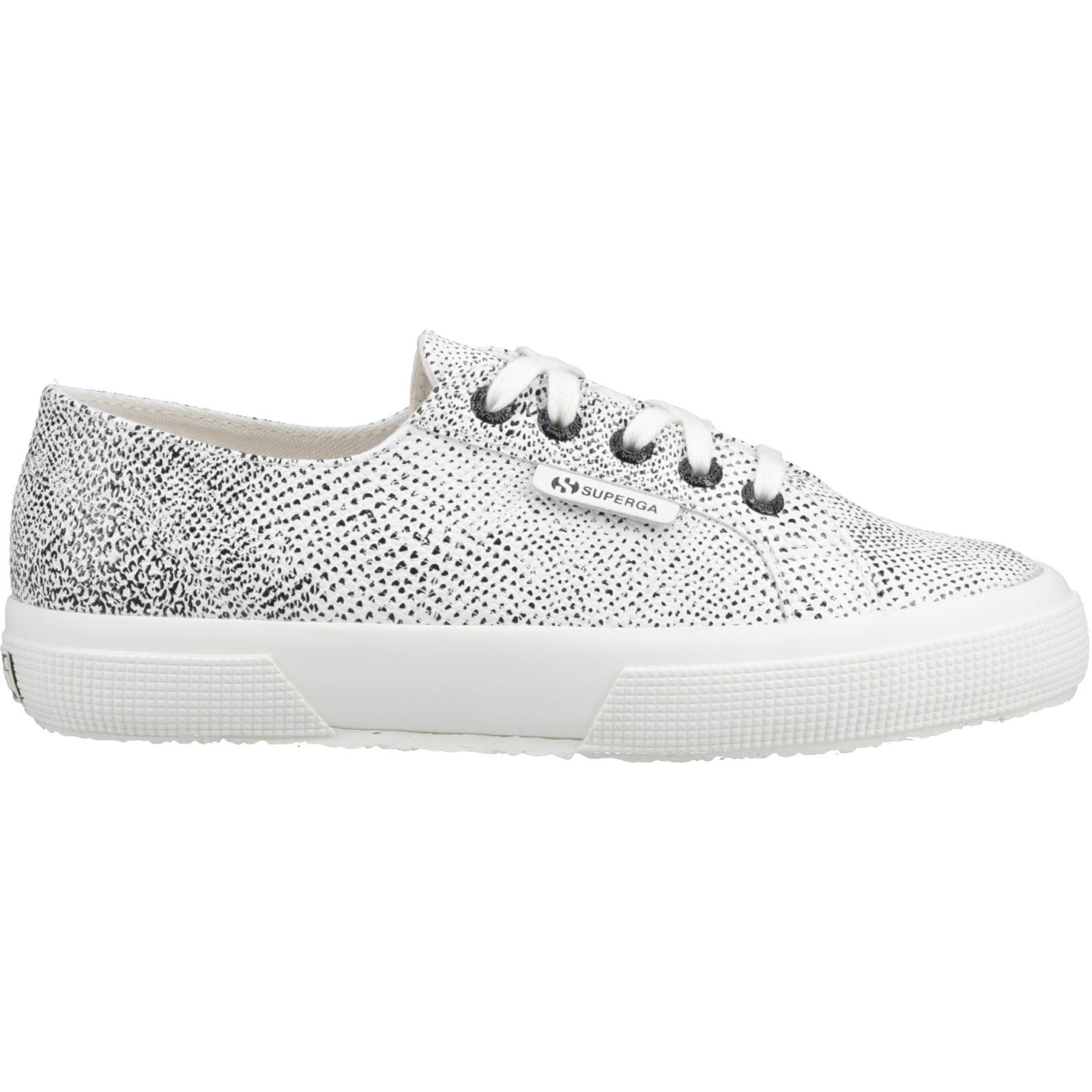 Superga 2730 Micro Faux Snake Sneakers Femme En Simili Cuir Blanc Avorio/Serpent Noir