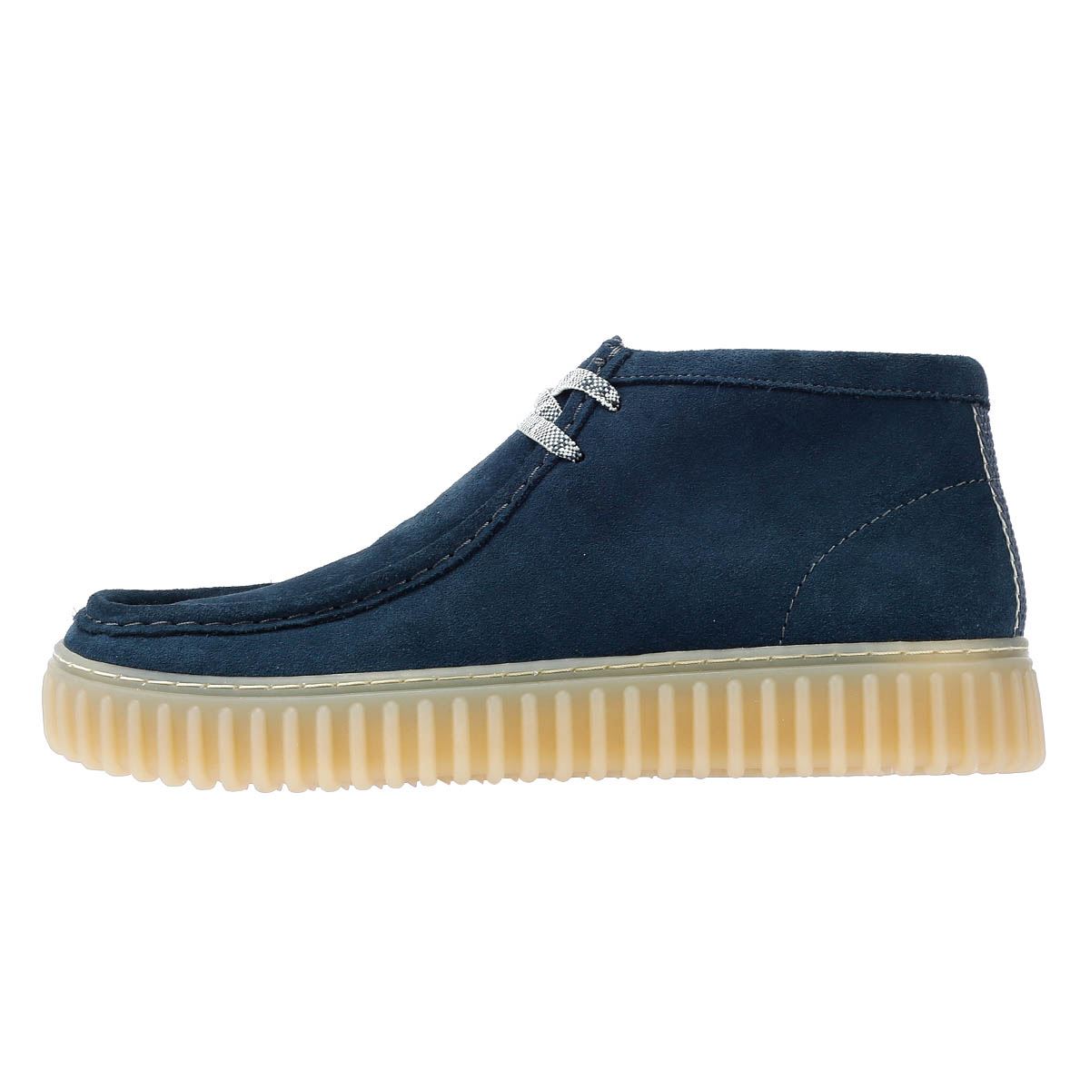 Clarks Main Torhill Hi Bottes Bleues En Daim Pour Hommes