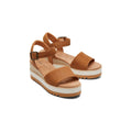 TOMS Diana Compensées En Cuir Pour Femme, Couleur Fauve