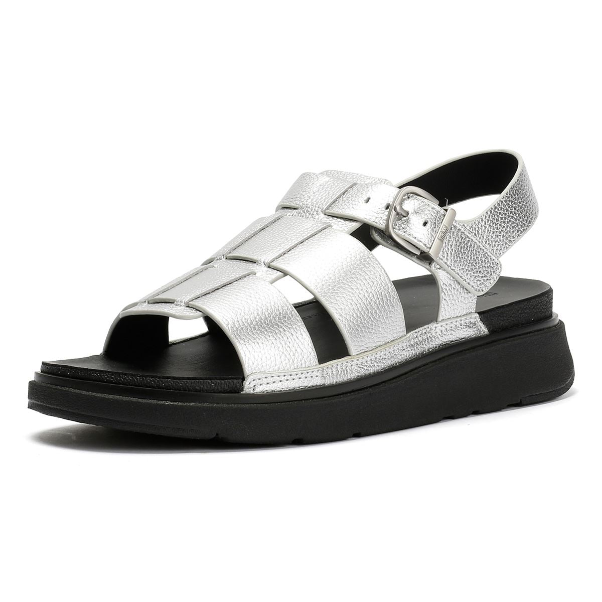 FitFlop GEN-FF Fisherman Sandales En Cuir Pour Femmes Argentées