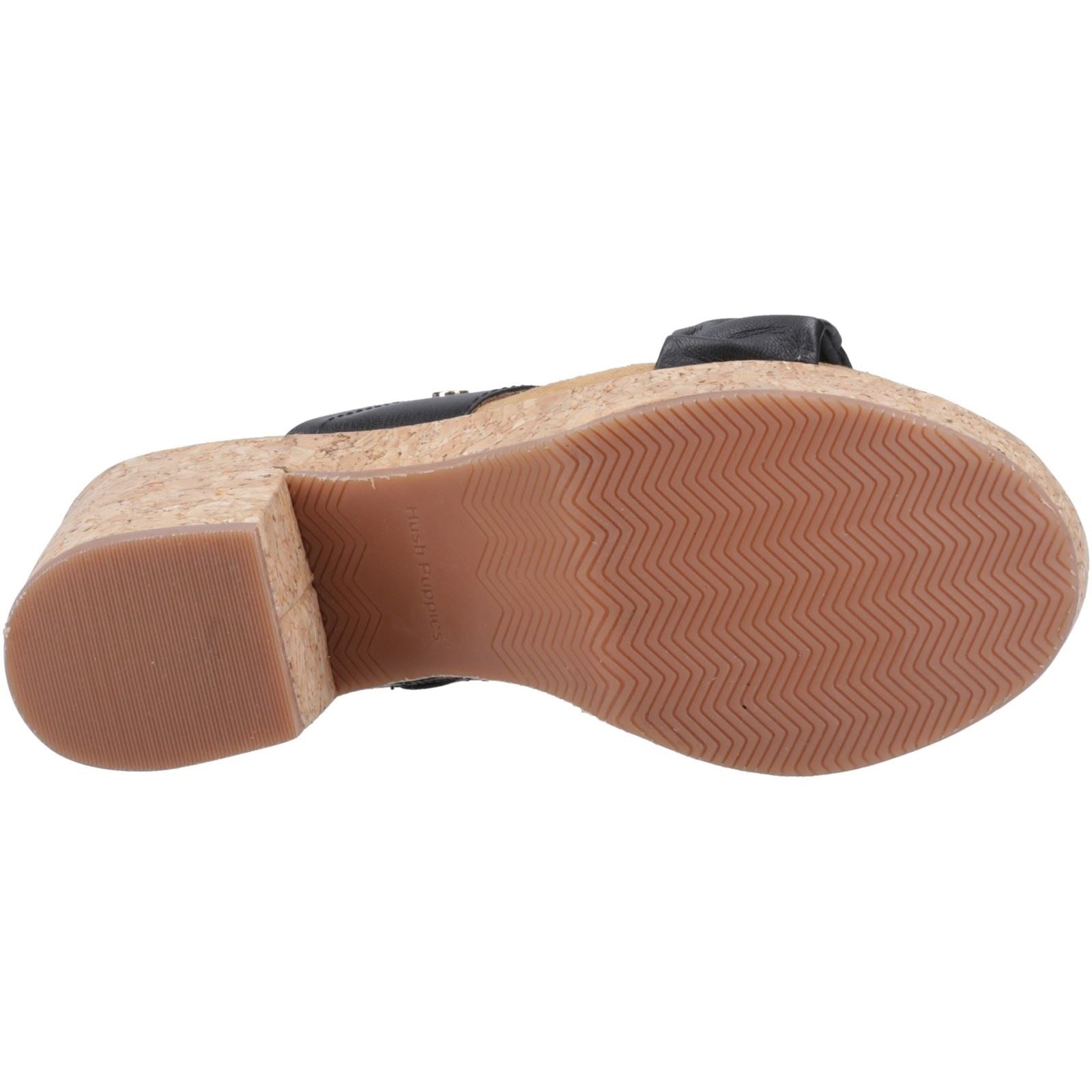 Hush Puppies Poppy Sandales Noires Pour Femmes En Cuir