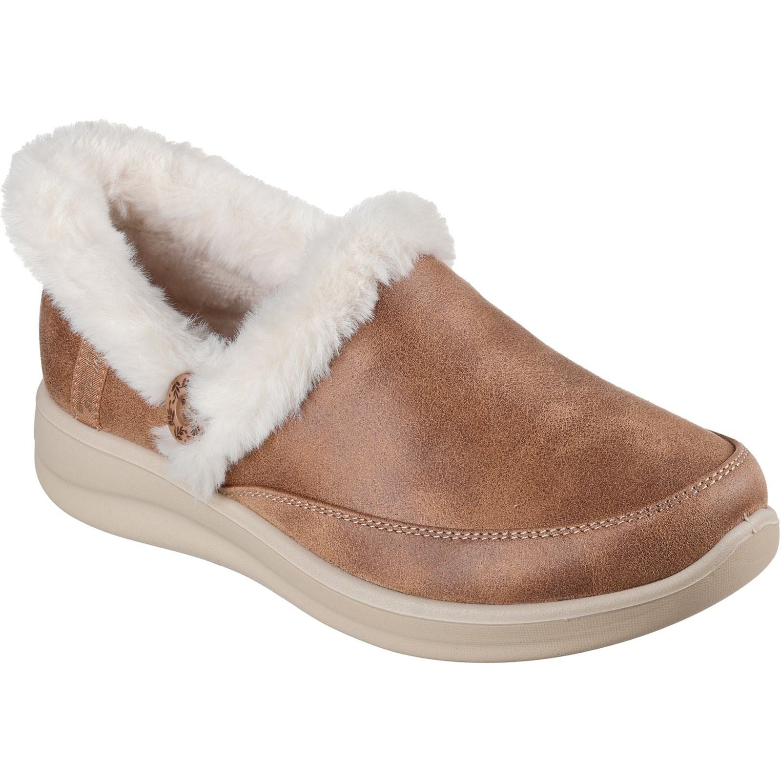 Skechers Cozy Escape Chaussons Pour Femmes En Textile Couleur Châtaigne