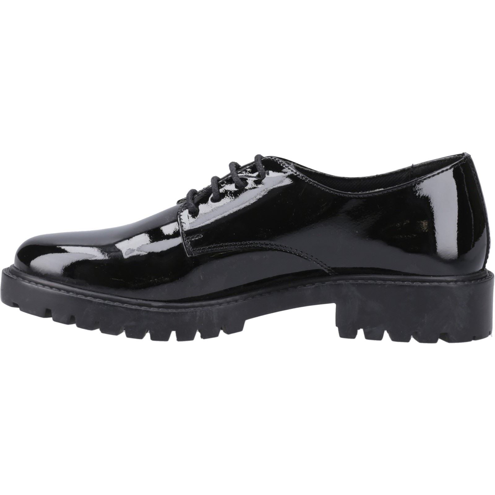 Hush Puppies Aubrey Chaussures Noires Derby En Cuir Pour Filles