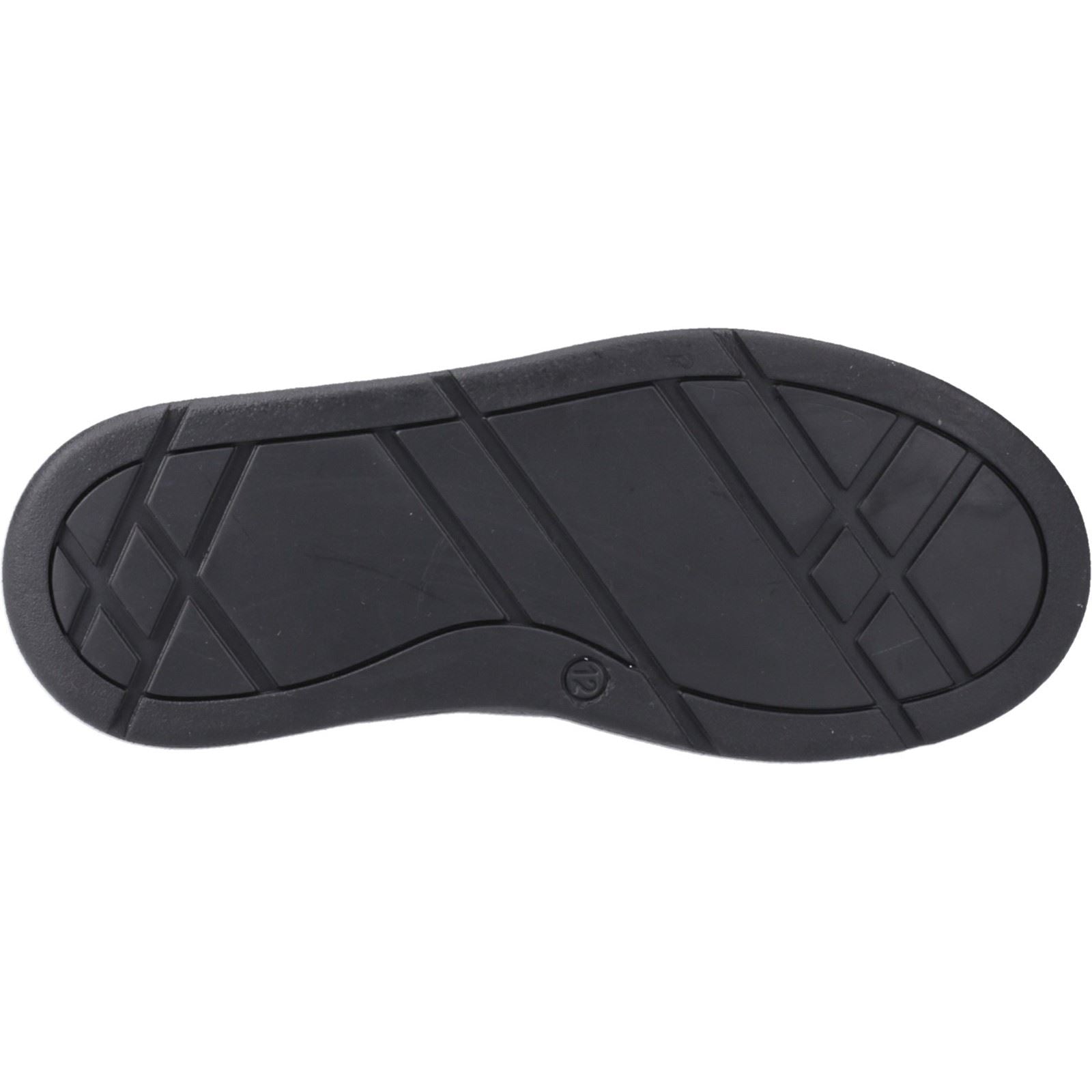 Hush Puppies Ronan Mocc Chaussures De Mocassins Noirs Pour Garçons En Cuir