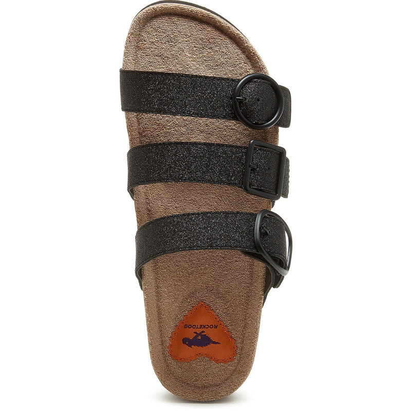 Rocket Dog Astor Glenn Glitter Sandales Noires En Tissu Pour Femmes