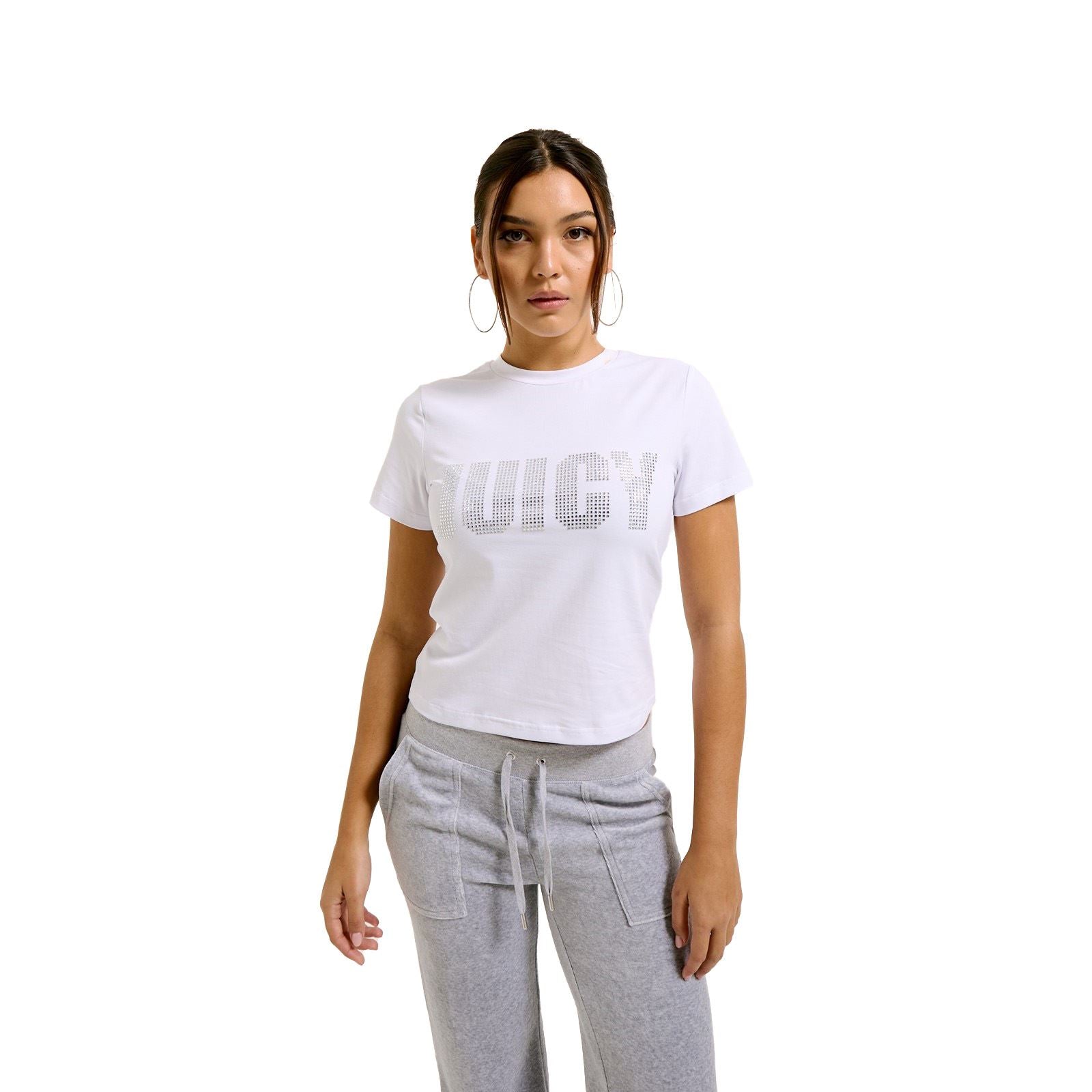Juicy Couture Impact Juicy Logo T-Shirt Blanc En Coton Pour Femme