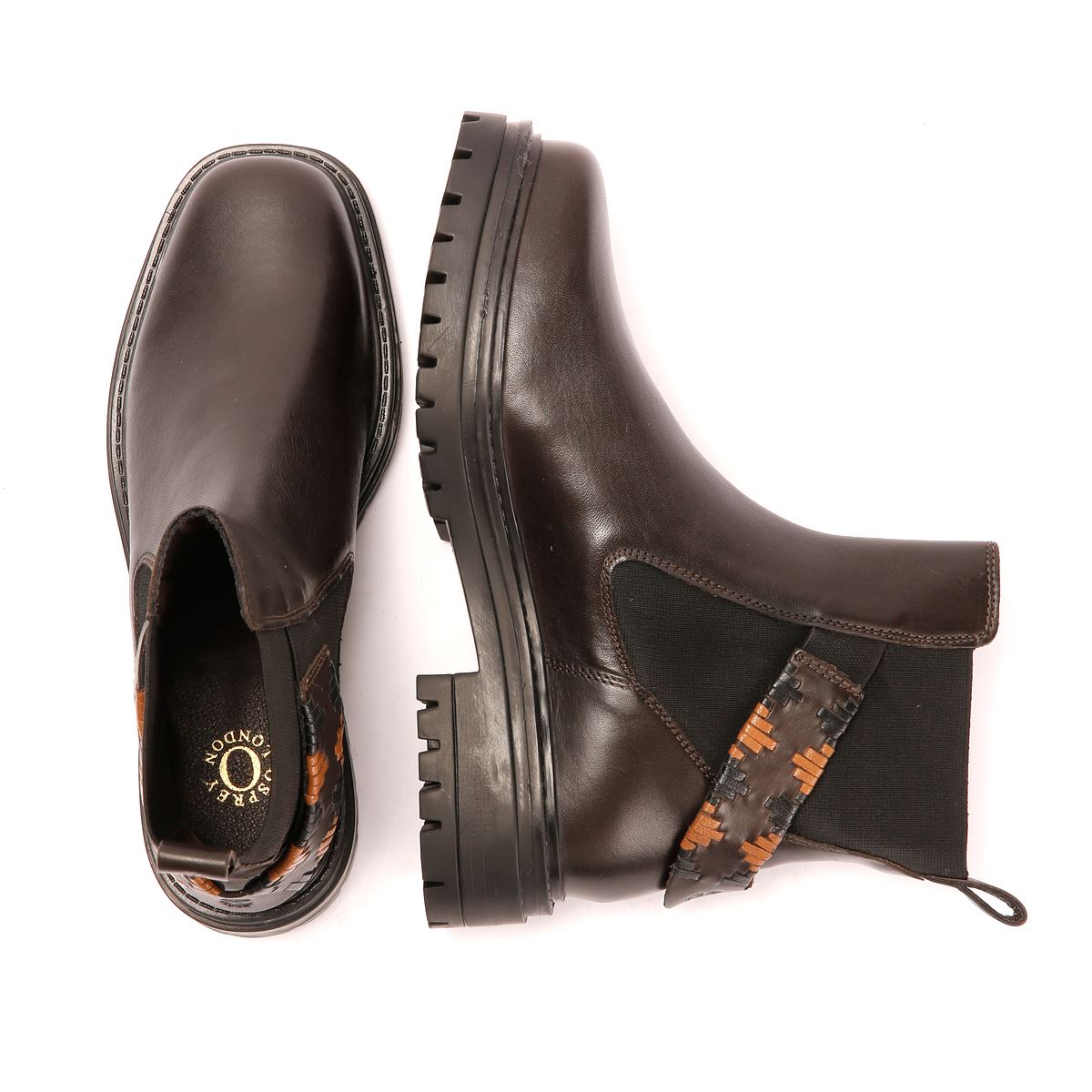 Osprey London The Guildford Chelsea Bottes En Cuir Pour Femmes Marron