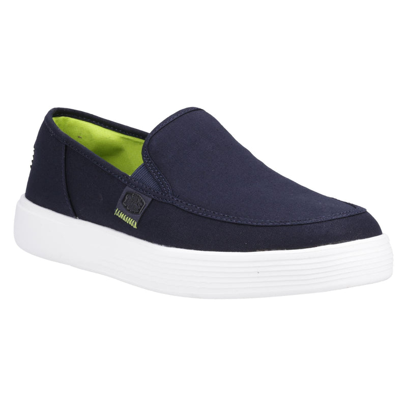 HEYDUDE Sunapee Canvas Mocassins Homme En Coton 100% Bleu Marine/Blanc
