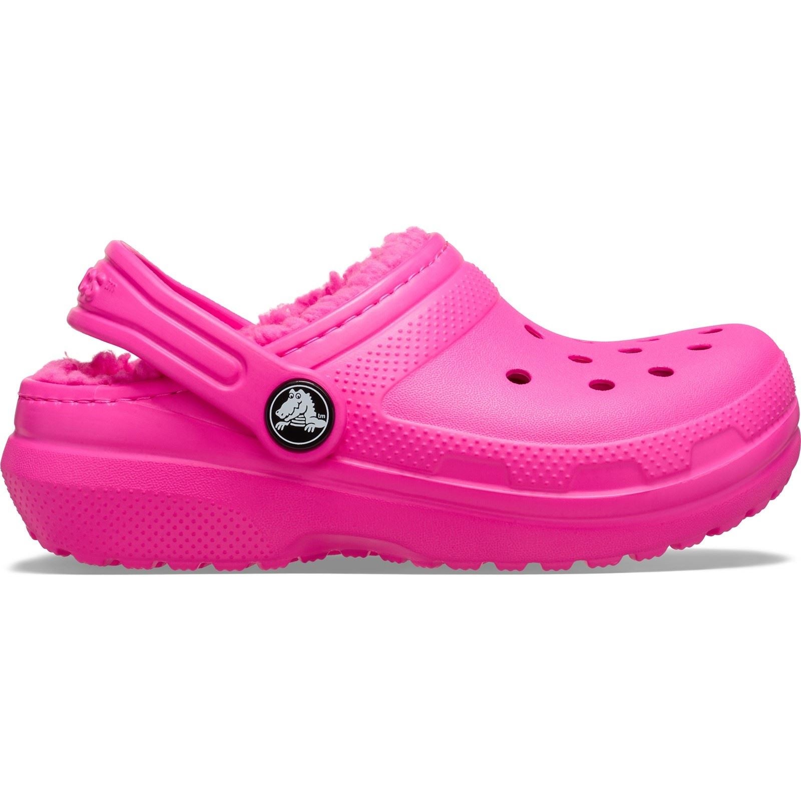 Crocs Classic Lined Sabots En Plastique Thermoplastique Unisexe Pour Enfants De Couleur Rose
