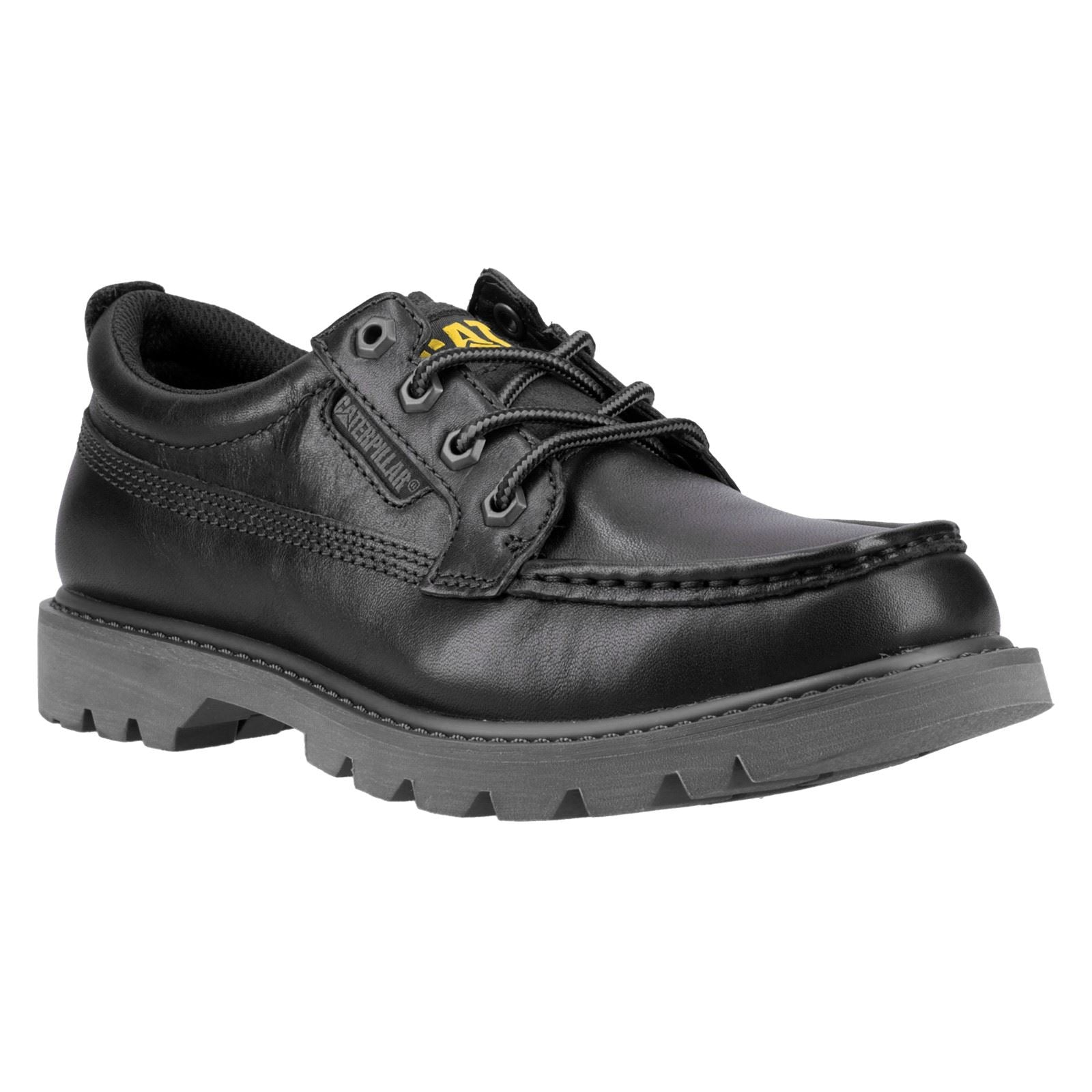 Caterpillar Colorado Moc Toe Low Chaussures Noires En Cuir Pour Homme À Lacets