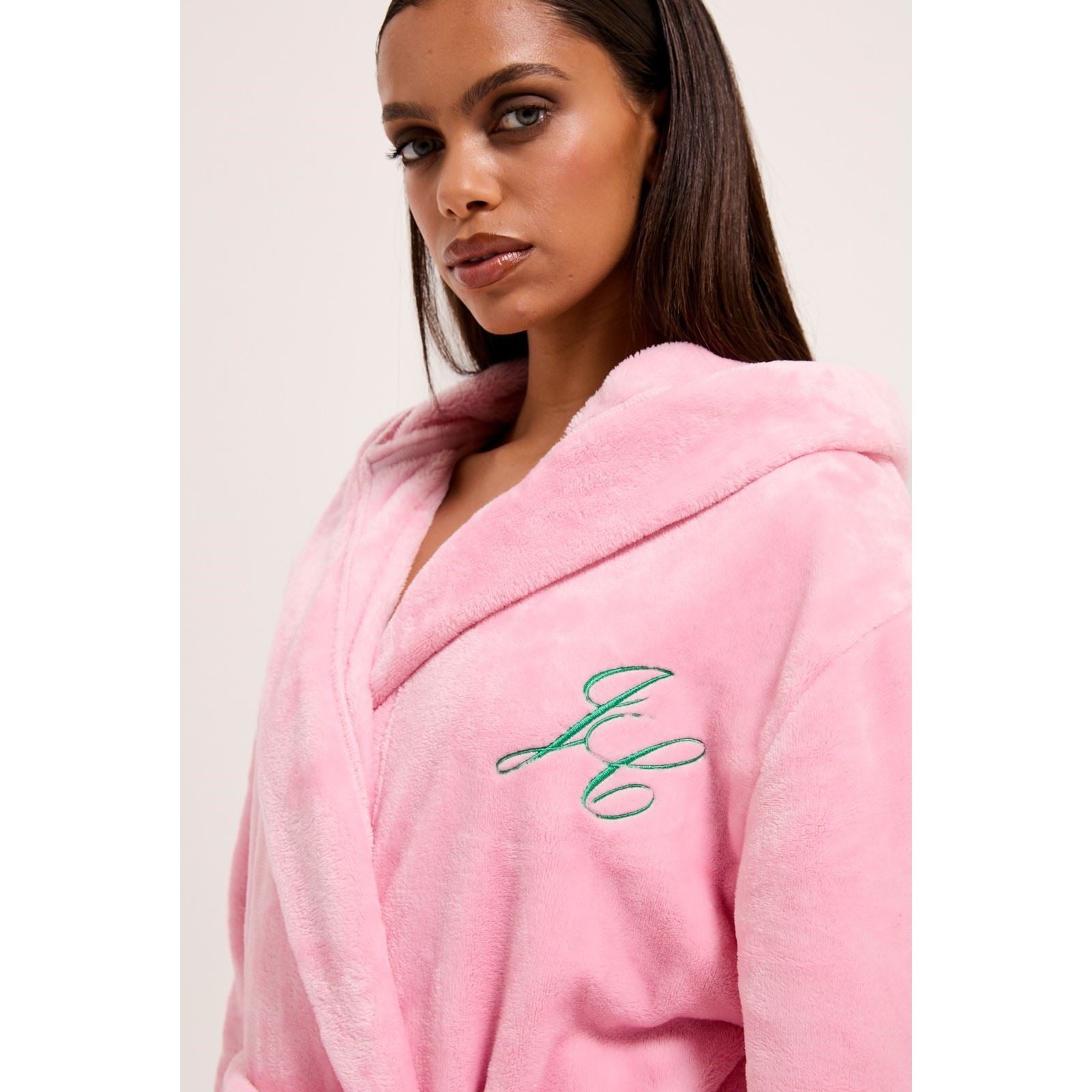Juicy Couture Crown Robe De Détente Rose En Polyester Pour Femmes