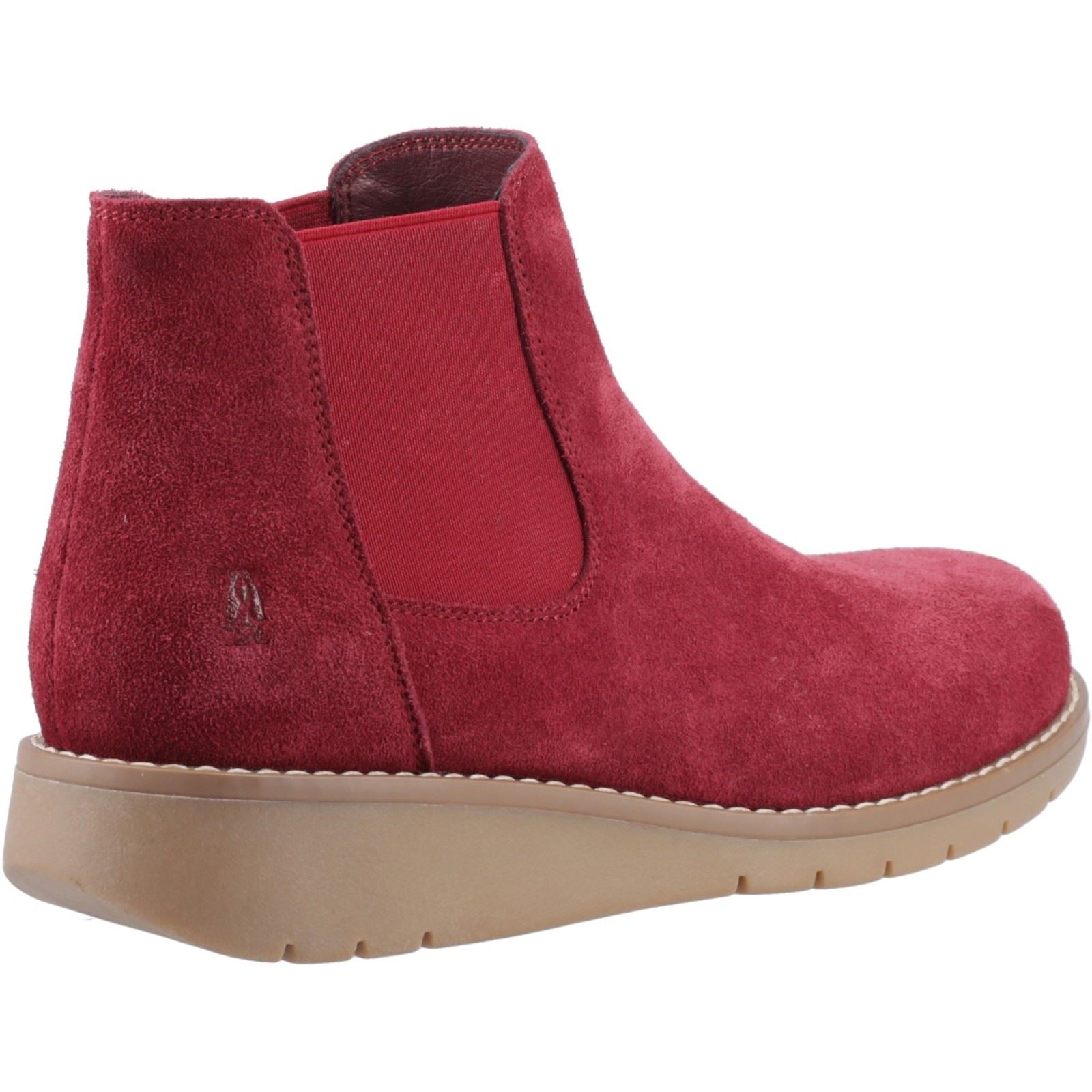 Hush Puppies Leonie Femmes Bottines Plates Chelsea Bordeaux En Daim
