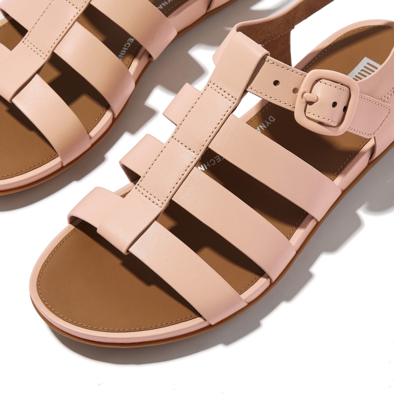 Fitflop Gracie Fisherman Sandales En Cuir Pour Femmes Sable Beige