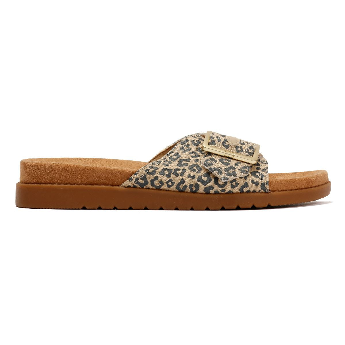 TOMS Marin Slide Sandales Beiges En Textile Pour Femmes