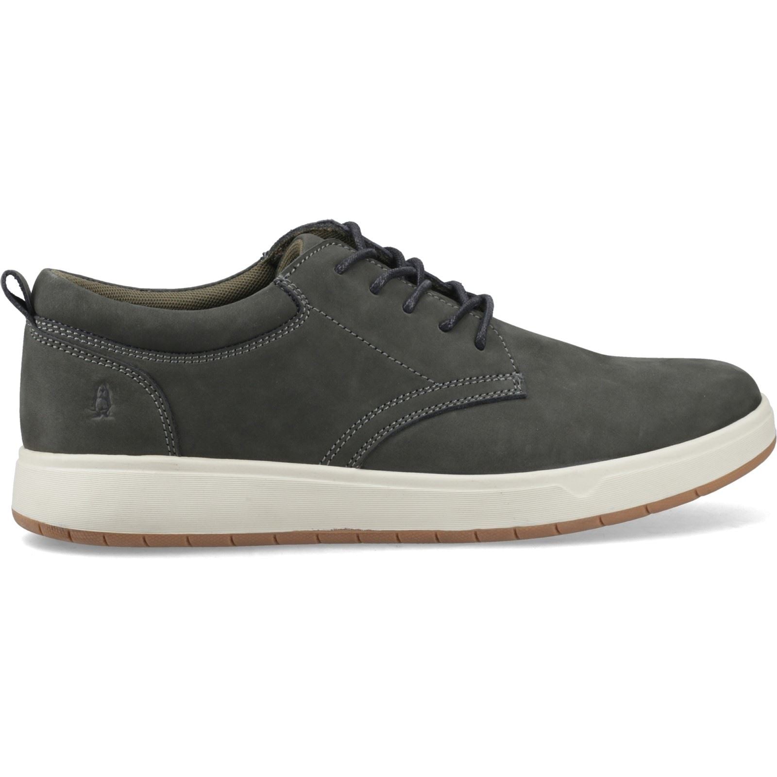 Hush Puppies Bowen Chaussures En Cuir Pour Homme En Kaki Foncé À Lacets