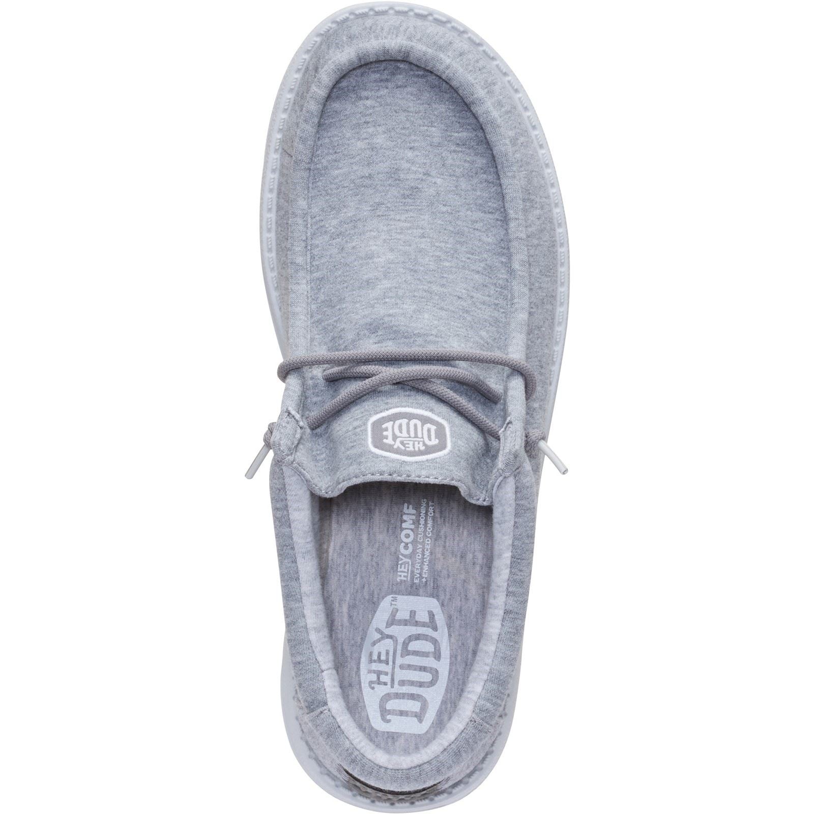 HEYDUDE Wally Stretch Jersey Mocassins Gris Pour Homme En Textile