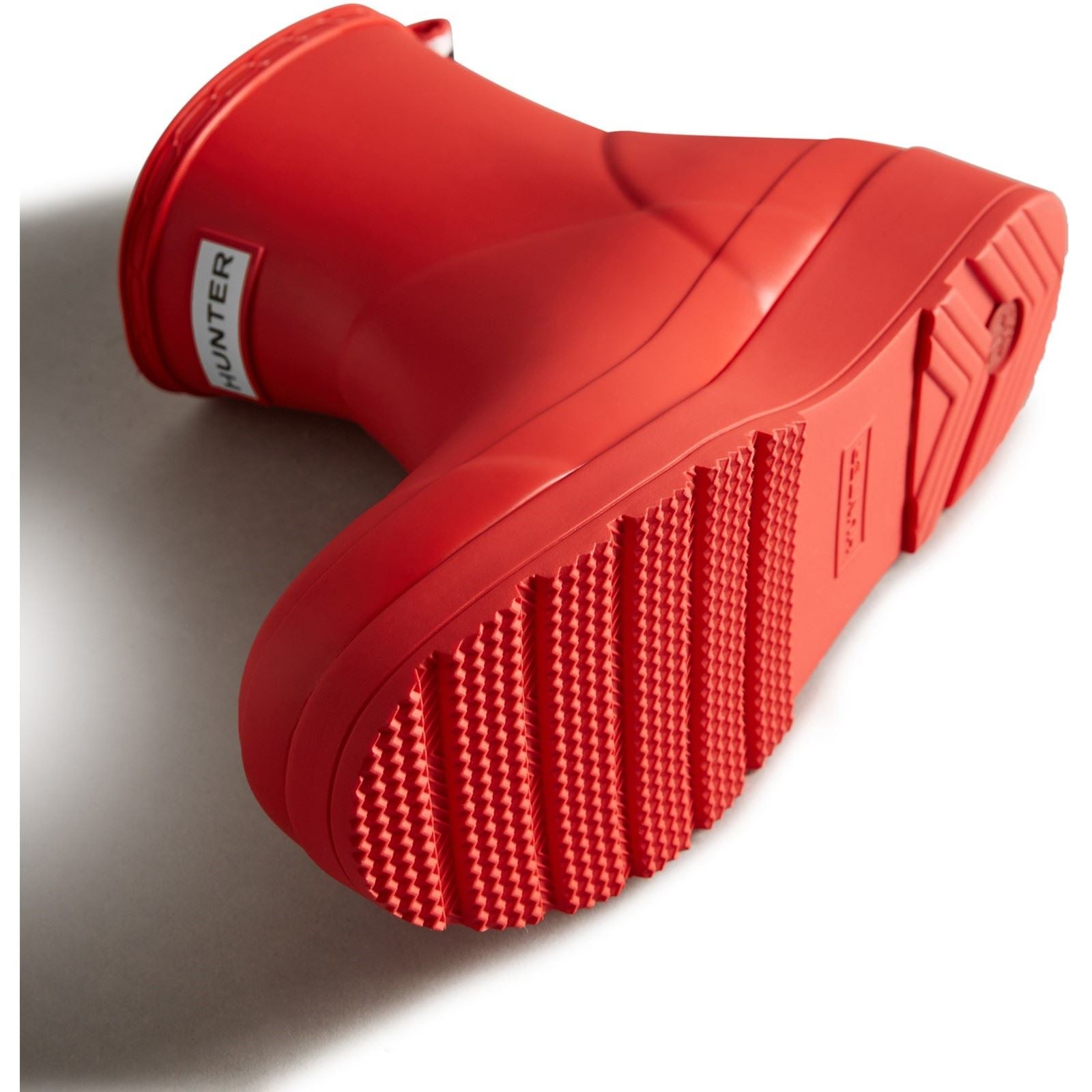 Hunter Play Short Bottes En Caoutchouc Rouge Pour Femmes Avec Logo.