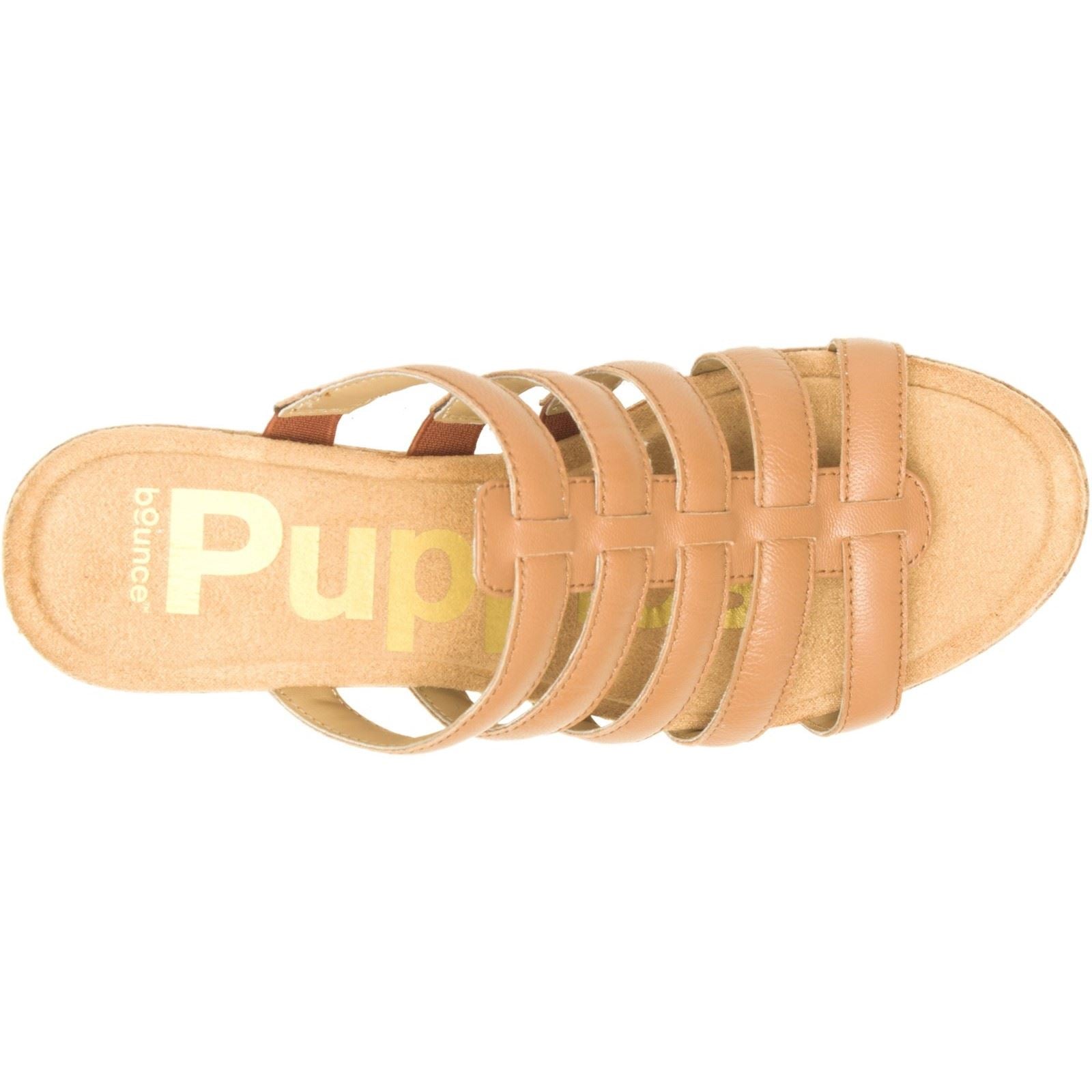 Hush Puppies Willow Slide Escarpins Compensés En Cuir Pour Femme En Couleur Tabac