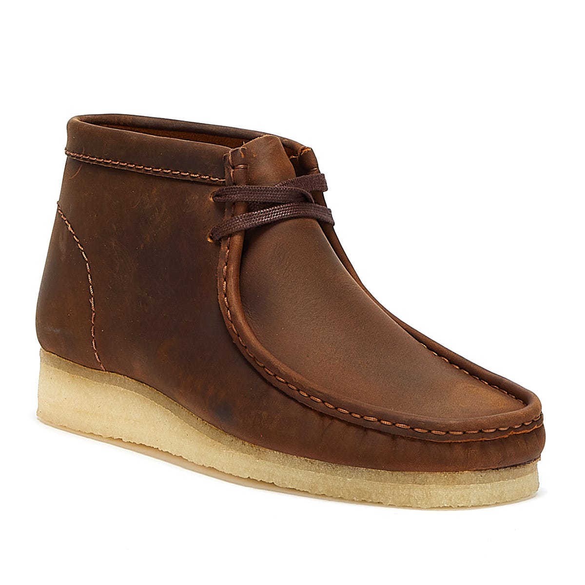 Clarks Originals Wallabee Leather Mens Beeswax Brown Boots