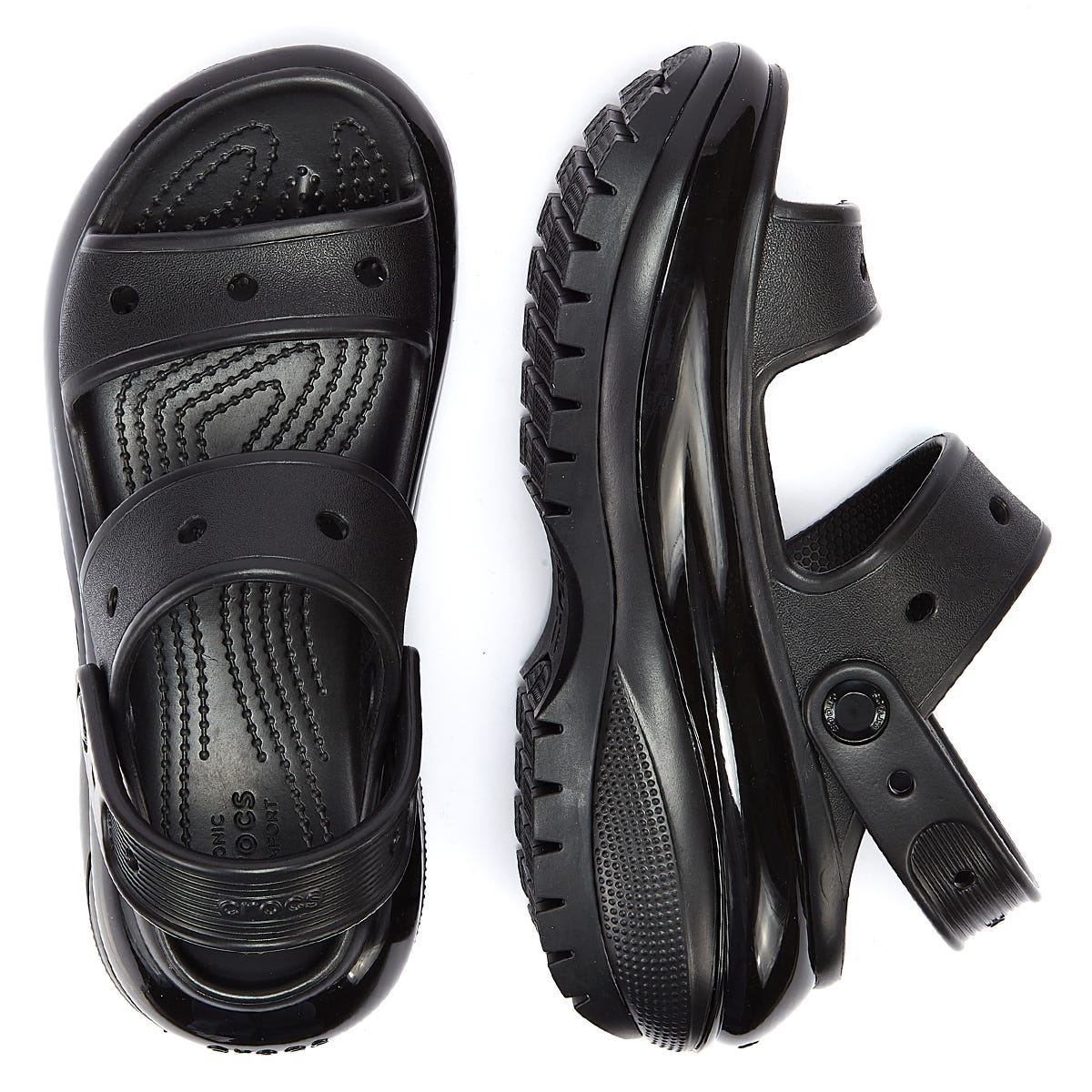 Sandales Crocs Classic Mega Crush Noir Femme