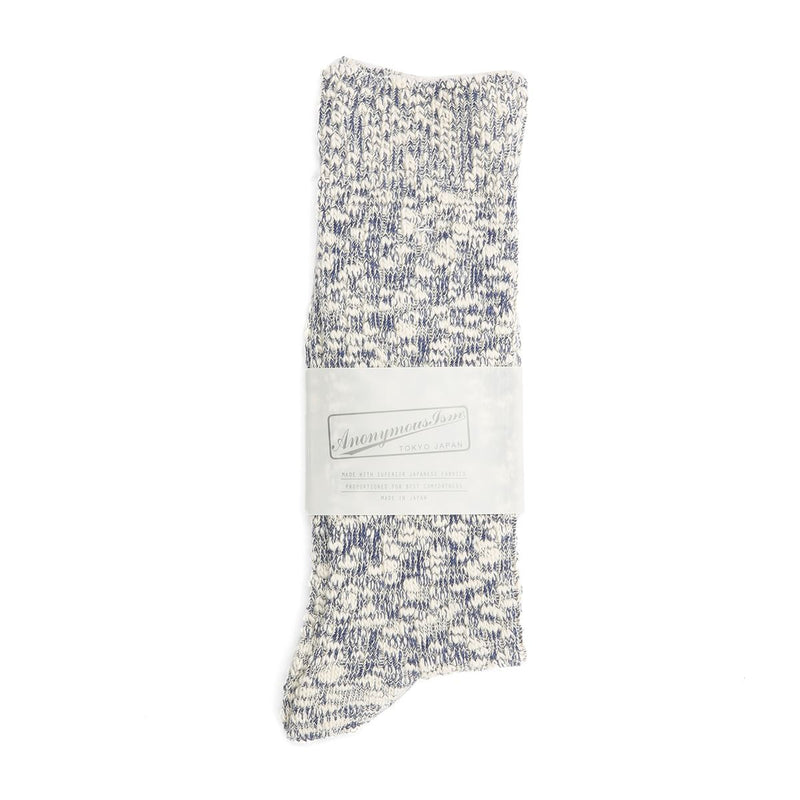 Anonymous Ism Lightweight Slub Crew Chaussettes En Coton Pour Hommes, Hautes Jusqu'Au Mollet