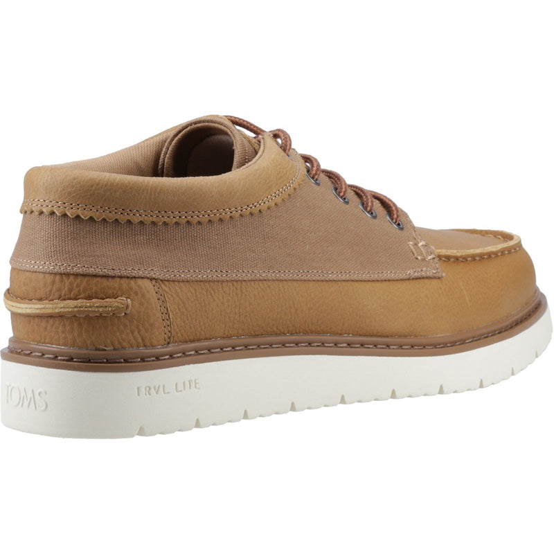 TOMS TRVL LITE Forrest Chaussures En Cuir Pour Homme À Lacets De Couleur Beige.