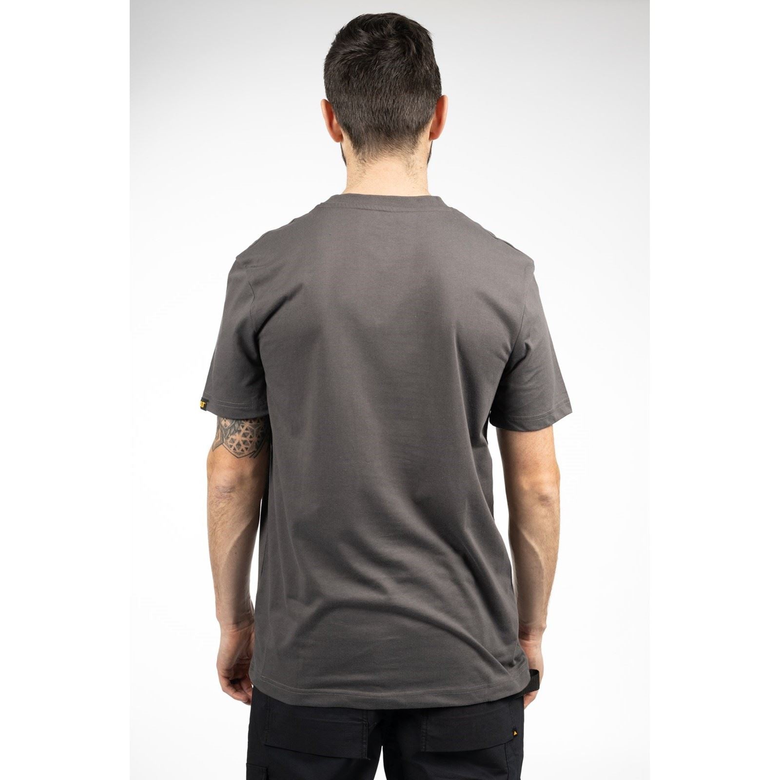 Caterpillar Graphic T-Shirts À Manches Courtes Grises Pour Hommes En Coton