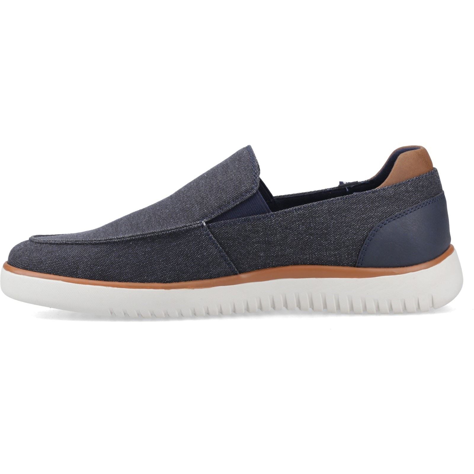 Hush Puppies Damon Slip on Mocassins Pour Hommes En Textile Bleu Marine