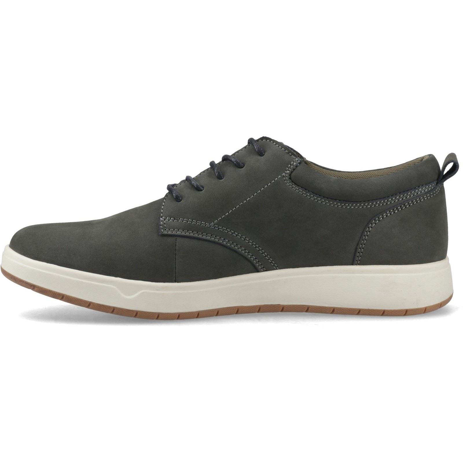 Hush Puppies Bowen Chaussures En Cuir Pour Homme En Kaki Foncé À Lacets