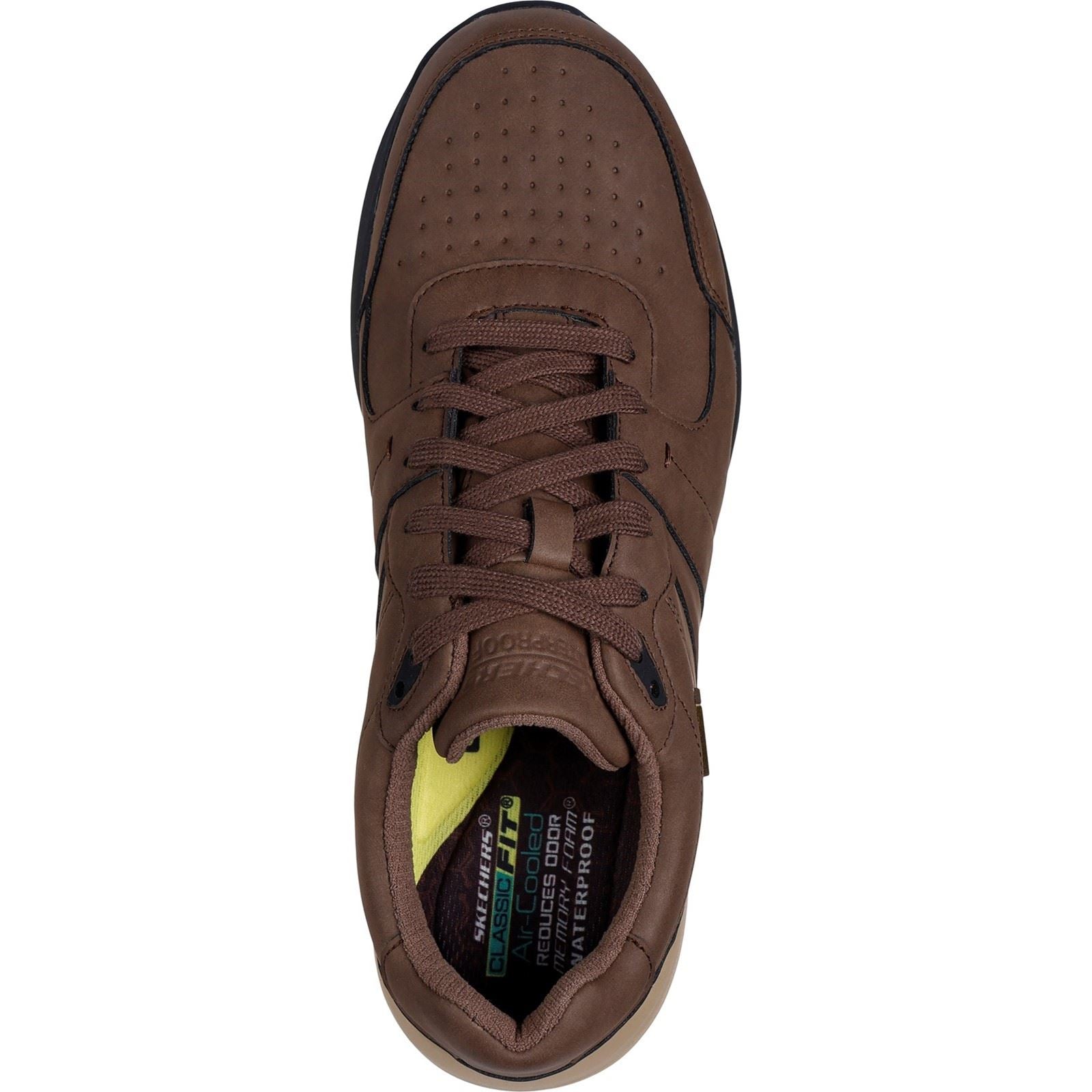 Skechers Netson Gander Chaussures À Lacets Marron Pour Hommes En Synthétique
