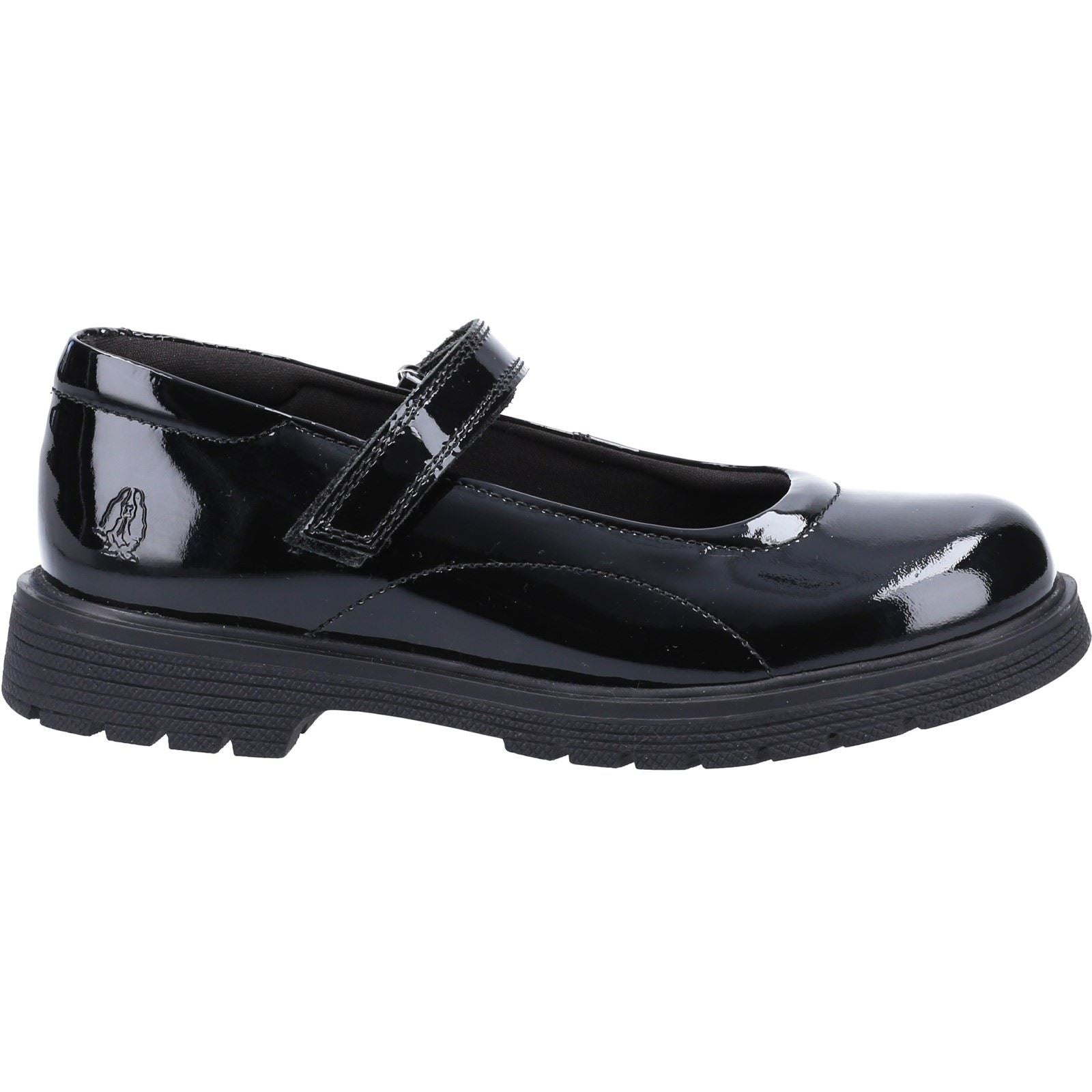 Hush Puppies Tally Junior Patent Chaussures Noires En Cuir Verni Pour Filles