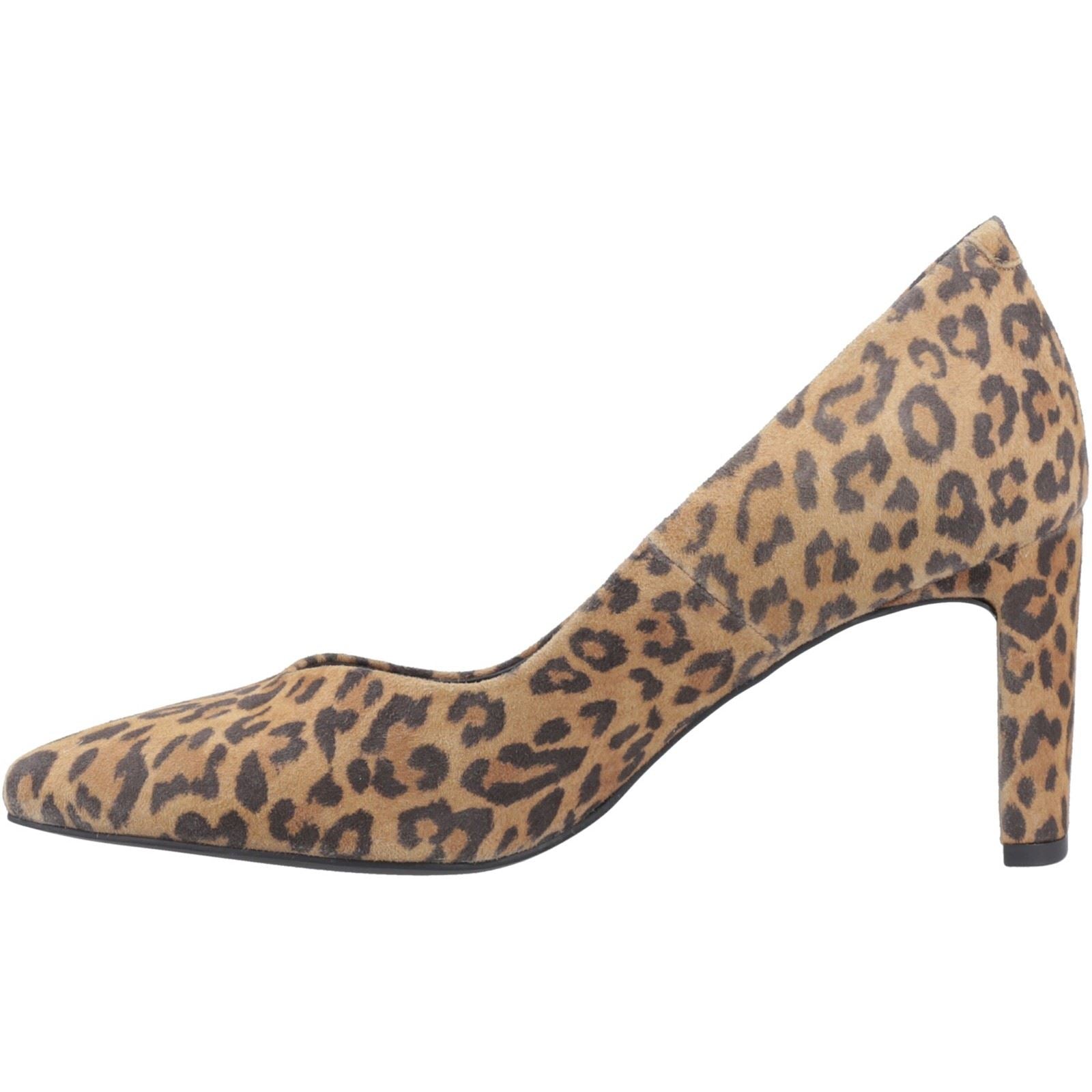 Hush Puppies Olivia Chaussures À Talons Ronds Pour Femme En Léopard Suédois