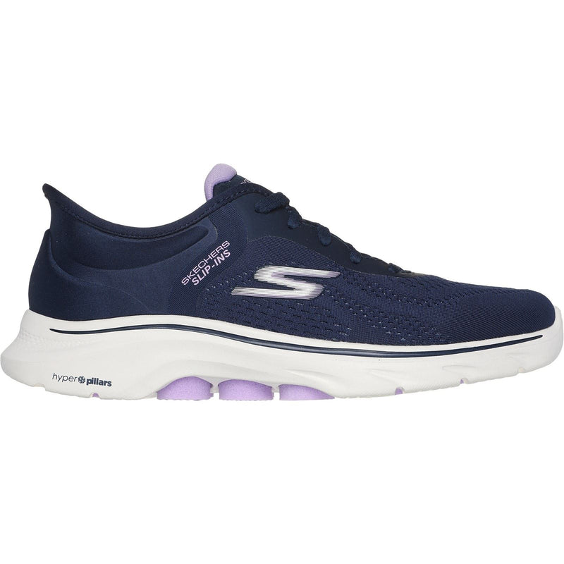 Skechers GO WALK 7 Valin Baskets Femme En Toile Bleu Marine/Lavande