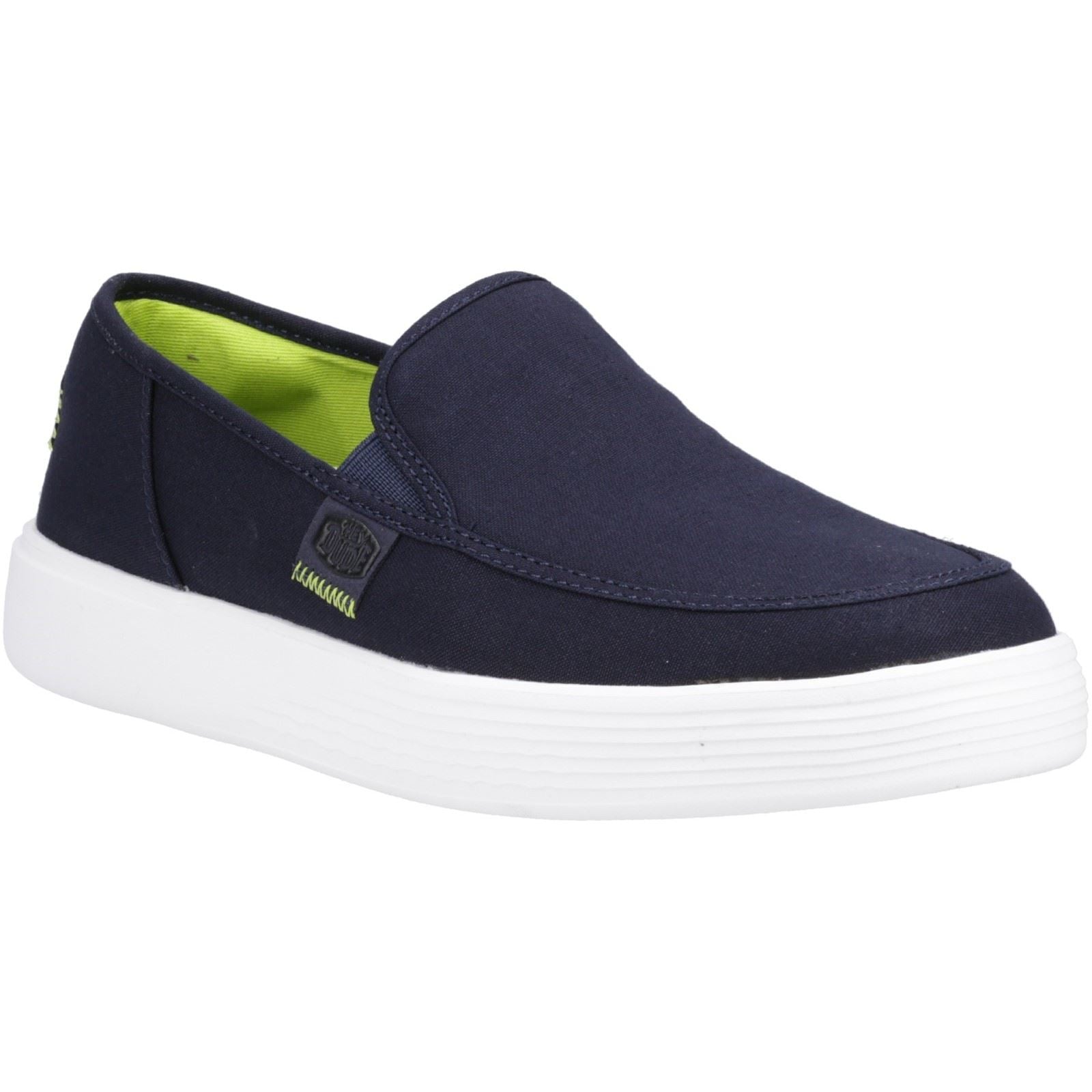 HEYDUDE Sunapee Canvas Mocassins Homme En Coton 100% Bleu Marine/Blanc