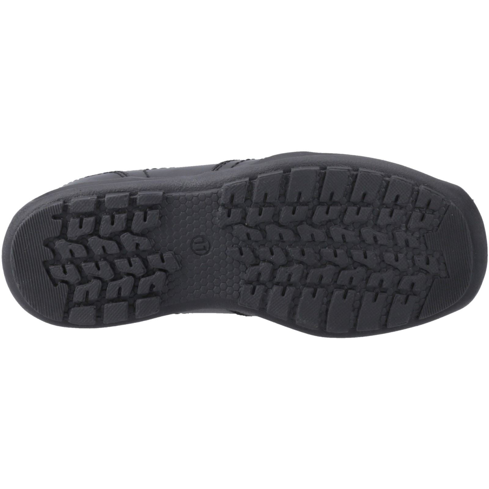 Hush Puppies Morgan Chaussures Noires Pour Garçons En Cuir