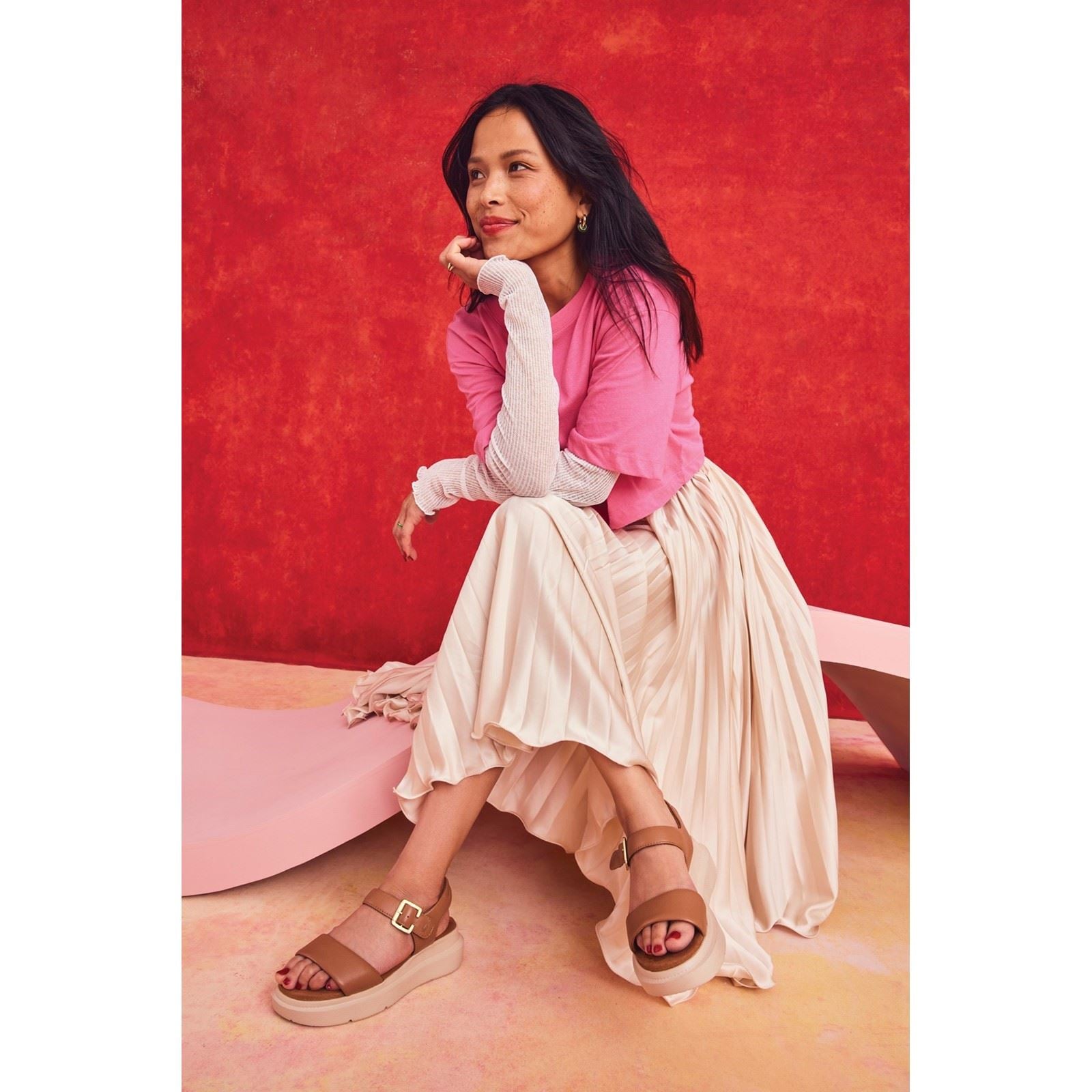 Hush Puppies Uplift Sandales En Cuir Pour Femme Couleur Tan