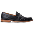 Base London Garfield Mocassins Noirs En Cuir Pour Hommes