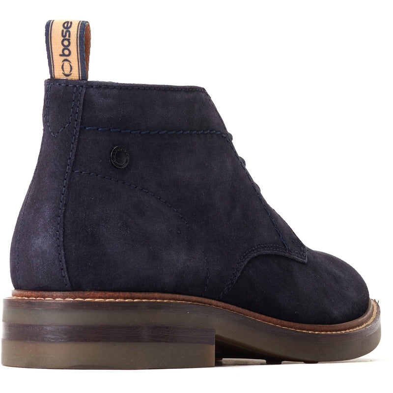 Base London Knebworth Chaussures Bleu Marine En Cuir Pour Hommes